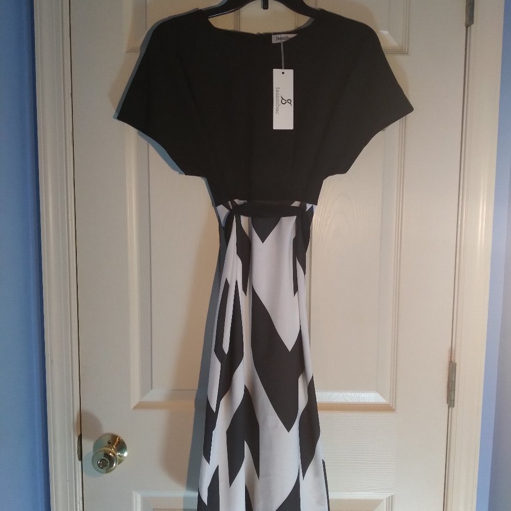 Jasambac Dress - Black/White - Size SMALL